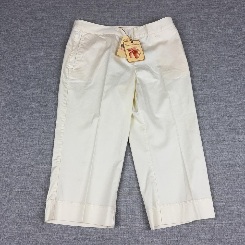 Tommy Bahama Capri‎ Pants Womens 2 White New Oasis Stretch Twill Cropped Pockets